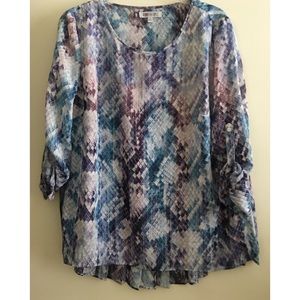 Jennifer Lopez snakeskin printed top